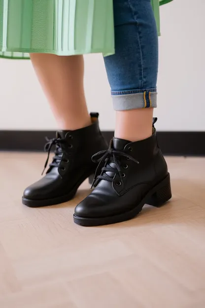 Les filles aiment porter des chaussures noires avec style