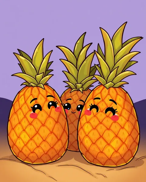 Les images de bandes dessinées de ananas pour l'entertainment éducatif des enfants