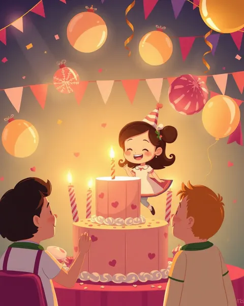 Les images de cartoon colorées représentent des célébrations joyeuses