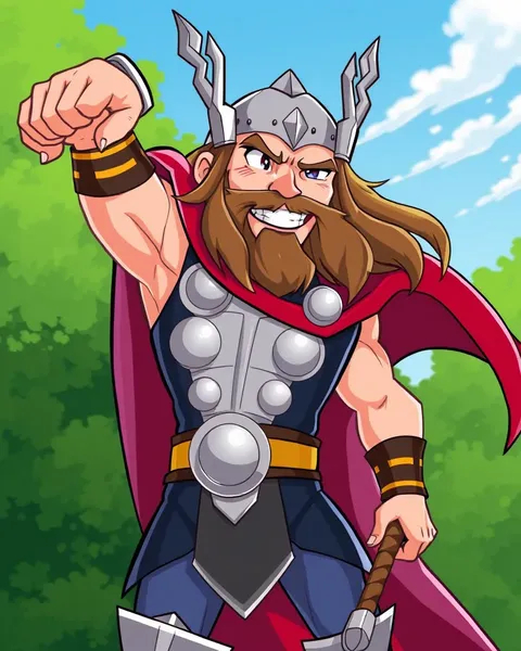 Les images de cartoon de Thor avec des héros asgardiens à profusion