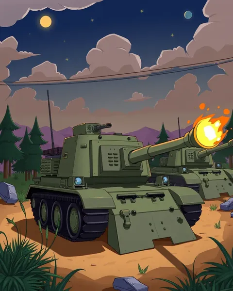 Les images de cartoons colorées de tanks révélées