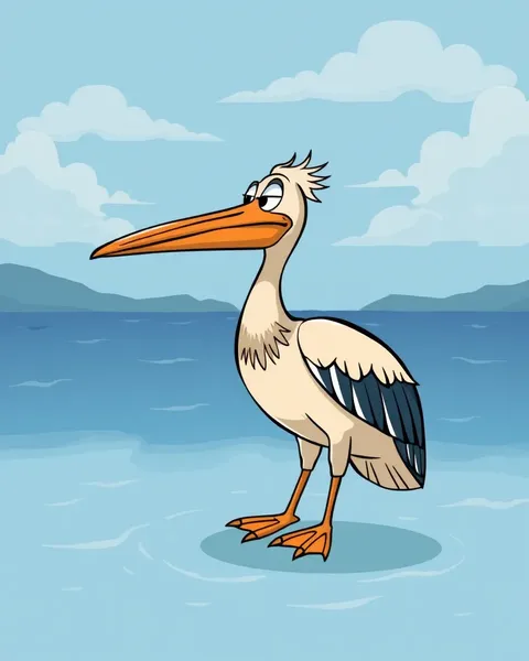 Les images de cartoons de pelican mettent en valeur des illustrations colorées