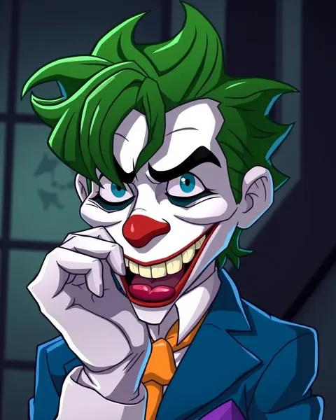 Les images de cartoons du Joker dans divers scènes