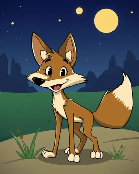 Les images de coyote de cartoon mettent en valeur l'humour étrange