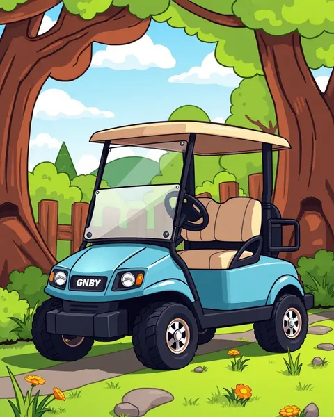 Les images de golf cart de cartoon affichent la créativité