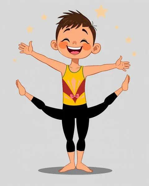 Les images de gymnastique cartoon illustrent les mouvements créatifs