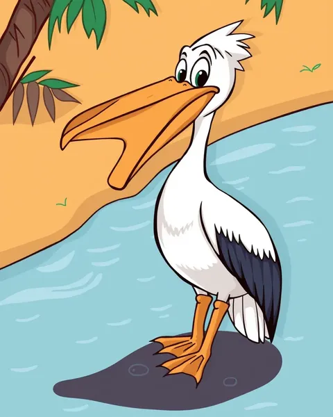 Les images de pelican cartoon mettent en vedette des illustrations d'oiseaux étranges