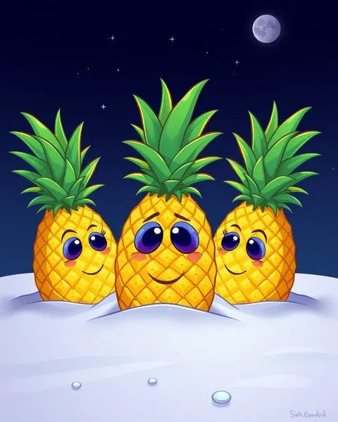 Les images de pineapple cartoon avec des designs whimsical et ludiques