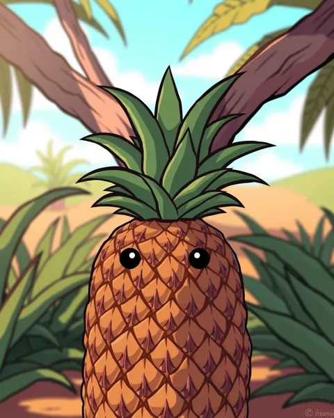 Les images de pineapple en cartoon avec des scènes délicieuses et fantastiques