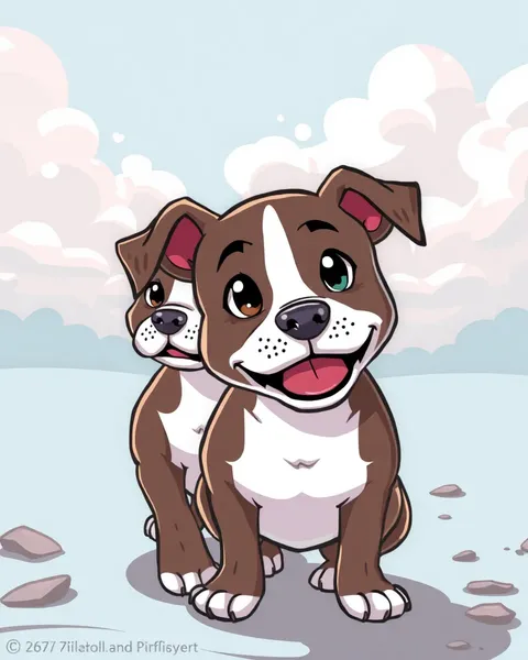 Les images de pitbulls cartoon montrent des amis félins adorables