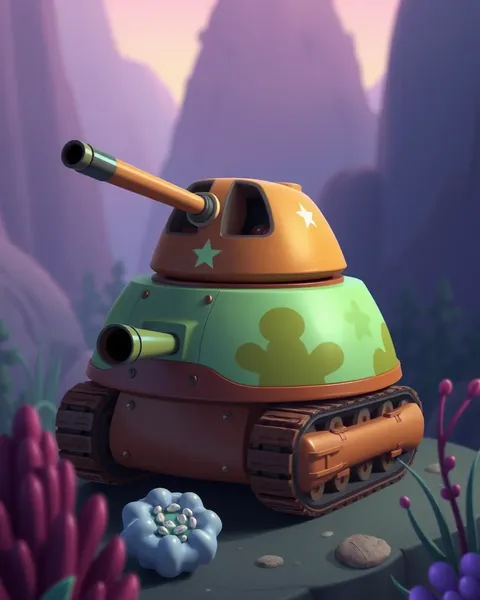 Les images de tank de cartoon qui remplissent le tableau