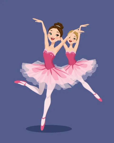 Les images heureuses des ballerines de cartoon