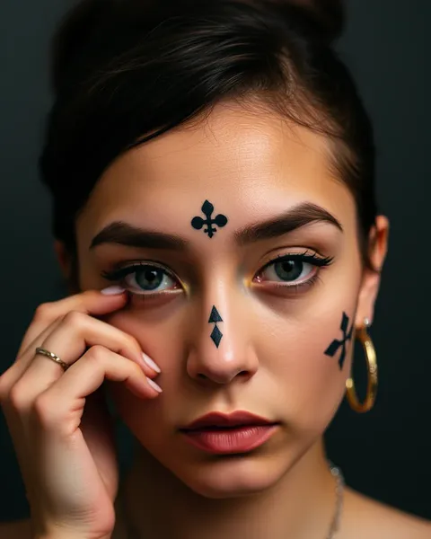 Les tatouages de petit visage symbolisent l'identité personnelle