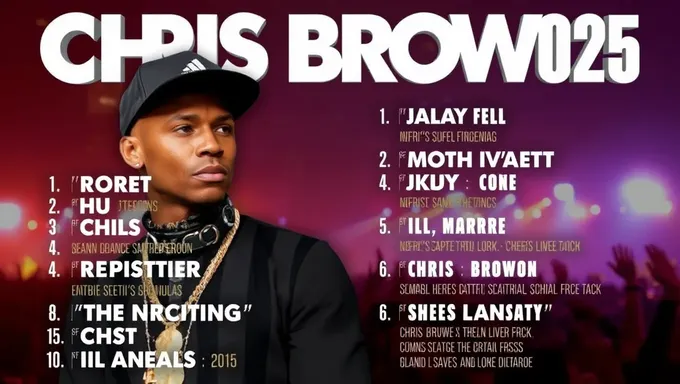 Liste de chansons de Chris Brown 2025 : dernières nouvelles sur les dates de tournée et les chansons