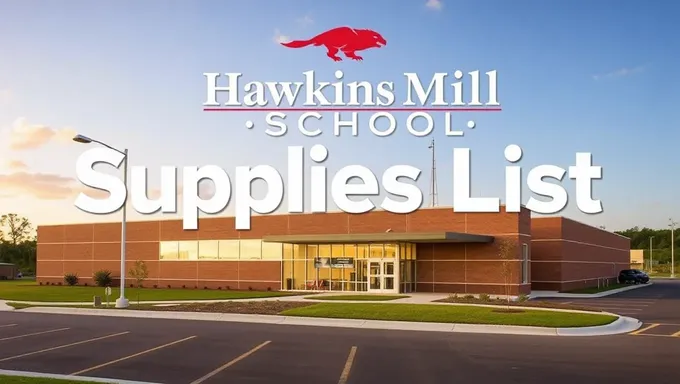 Liste de fournitures scolaires de l'école Hawkins Mill pour 2025-2025