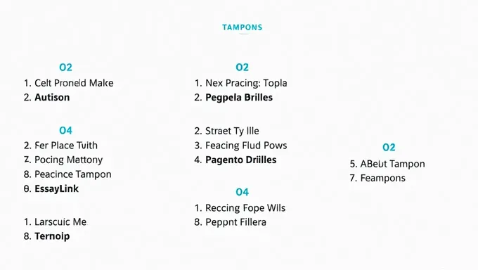 Liste de rappel de tampons 2025 émise par une agence de santé