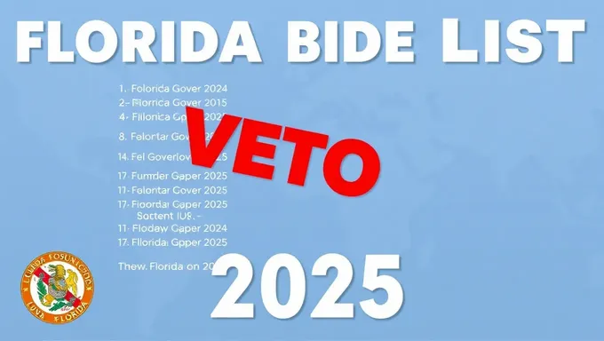 Liste de veto du gouverneur de Floride 2025 : lois majeures affectées