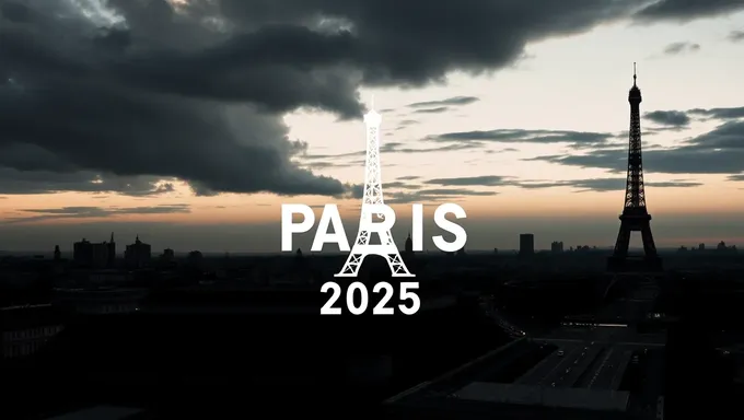 Logo de Paris 2025 en style typographie blanche