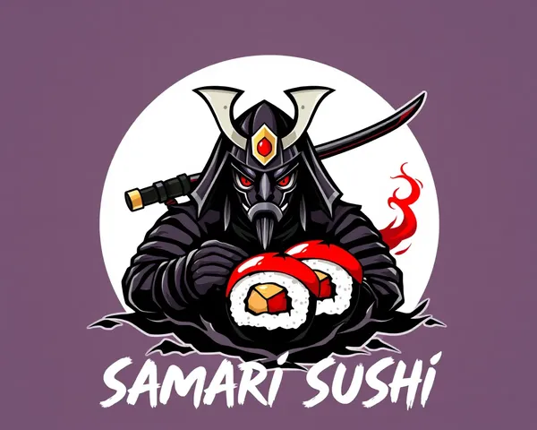 Logo de samouraï sushi PNG, image disponible