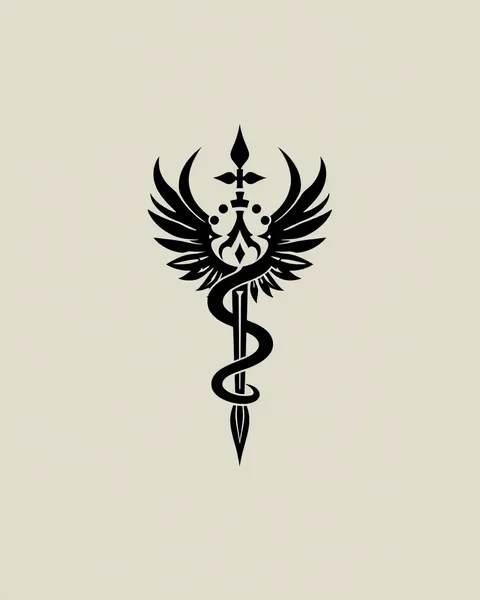 Logo de tatouage de vertu : un symbole de force intérieure