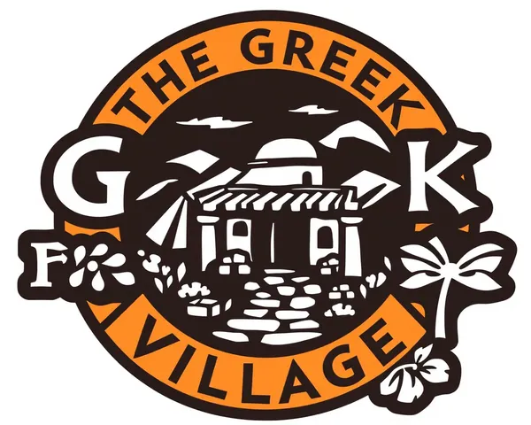 Logo de village grec symbolique