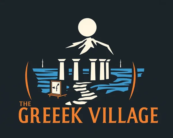 Logo du village grec PNG en forme de tableau