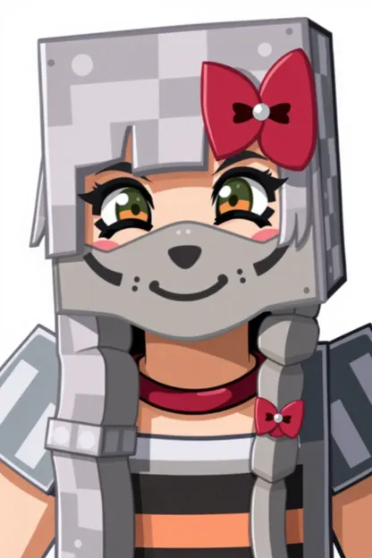 Masque d'Avatar de Fille Mignonne dans Minecraft