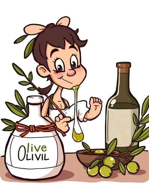 Maîtrises d'huile d'olive en forme de cartoons exposées