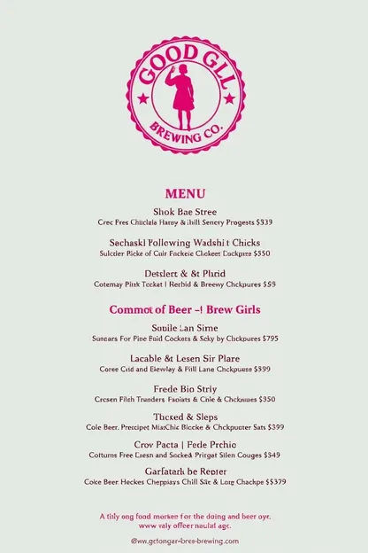 Menu de Good Girl Brewing Co