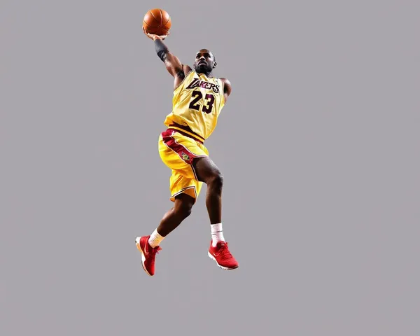 Moment d'action de saut de LeBron James en PNG