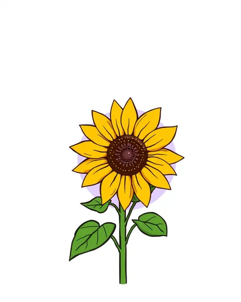 Même image de cartoon d'une fleur de soleil