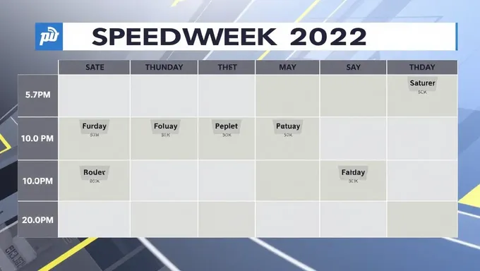 Pa Speedweek 2025 : calendrier publié pour consultation publique