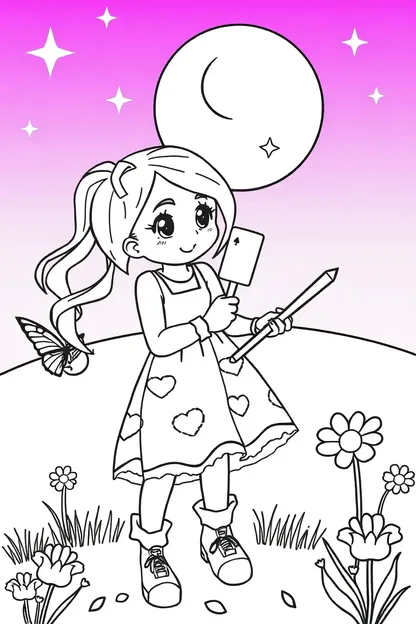 Page de coloriage des filles Ispy : page créative