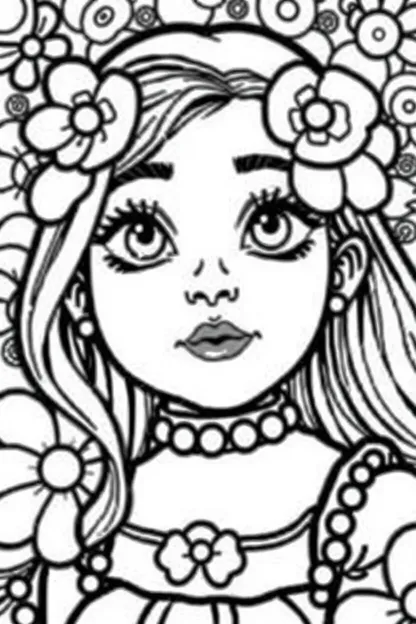 Pages de Coloriage de Fille Aimable pour la Créativité des Enfants