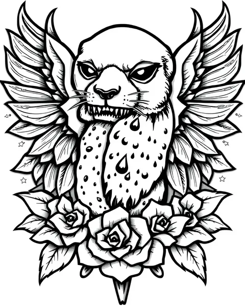 Pages de coloriage de tatouage pour les amateurs d'art