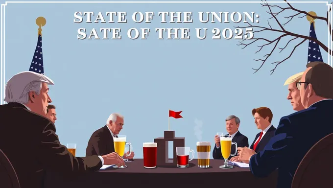 Participants au jeu de boisson pour l'État de l'Union 2025