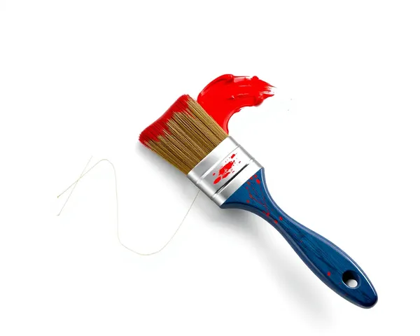 Peindre avec de la peinture rouge et une brosse