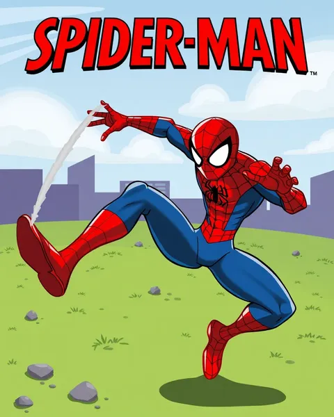 Photo de Spider-Man en cartoon dépeignant des scènes d'action excitantes