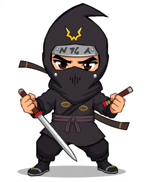 Photo de ninja cartoon : action photo de ninja cartoon