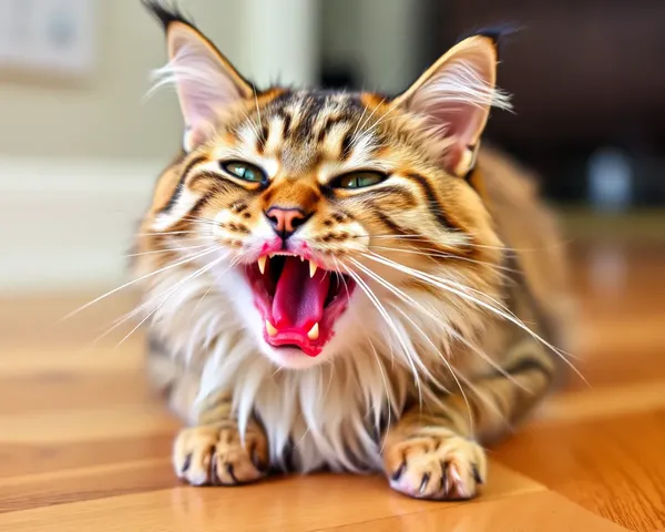 Photo de vomissement de boules de poils de chat : les souffrances des moustaches documentées