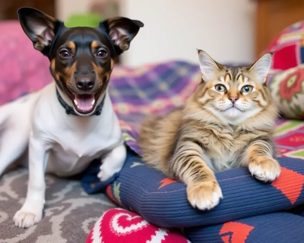 Photos amusantes de chiens et de chats ensemble