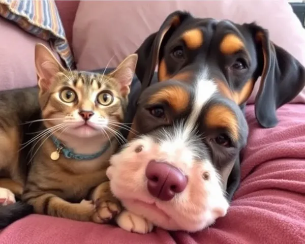 Photos comiques de chats et chiens apportent de la joie