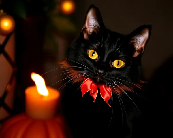 Photos d'Halloween mettent en vedette l'apparence surnaturelle d'un chat noir