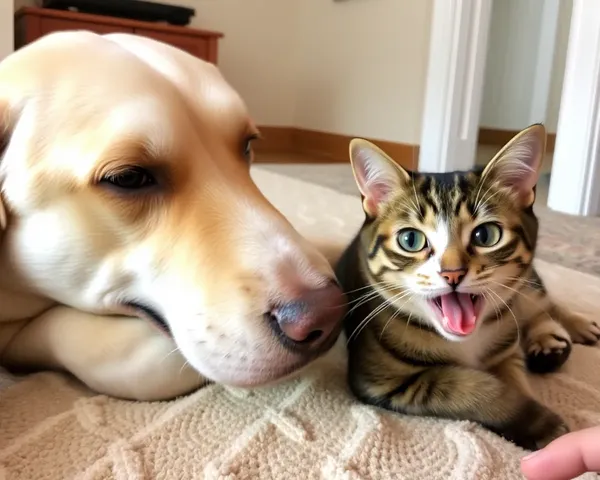 Photos de Chien et de Chat Moments Amusants et Joueurs Ensemble