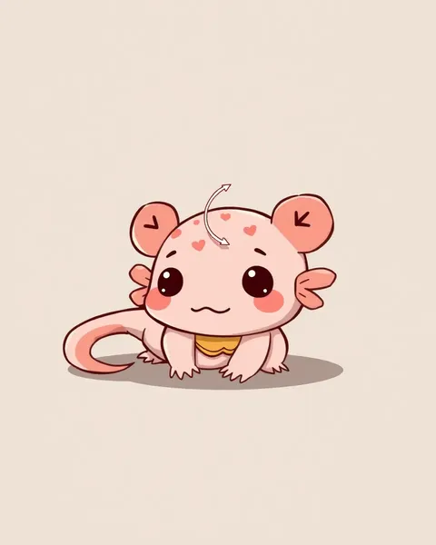 Photos de cartoon mignonnes d'axolotl pour partager