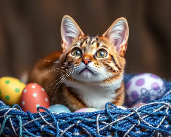 Photos de chats de Pâques en couleurs vives et vives