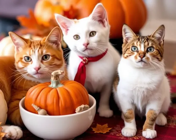 Photos de chats et de Thanksgiving : un festin félin