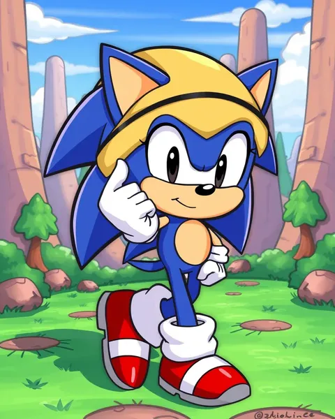 Pictures de cartoon de Sonic explorant des mondes de fantasy