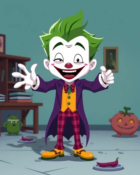 Pictures de cartoon du Joker avec des scènes étranges