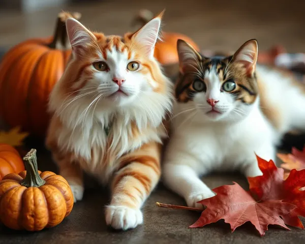 Pictures de chats et de Thanksgiving : une fête feline